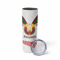Belarus National Emblem Skinny Tumbler with Folk Pattern White Green Red Sweatshirt