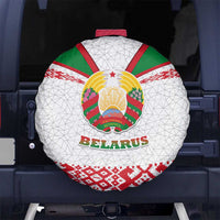 Belarus National Emblem Spare Tire Cover with Folk Pattern White Green Red Sweatshirt