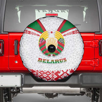 Belarus National Emblem Spare Tire Cover with Folk Pattern White Green Red Sweatshirt