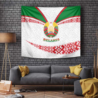 Belarus National Emblem Tapestry with Folk Pattern White Green Red Sweatshirt