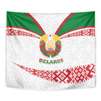 Belarus National Emblem Tapestry with Folk Pattern White Green Red Sweatshirt