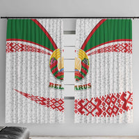 Belarus National Emblem Window Curtain with Folk Pattern White Green Red Sweatshirt