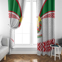 Belarus National Emblem Window Curtain with Folk Pattern White Green Red Sweatshirt
