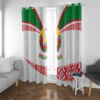 Belarus National Emblem Window Curtain with Folk Pattern White Green Red Sweatshirt