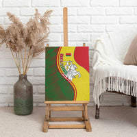 Belarus Pahonia Knight Crest Canvas Wall Art with Red Green Yellow Folk Pattern Design