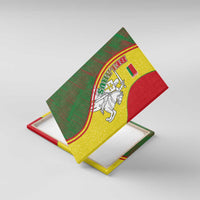 Belarus Pahonia Knight Crest Canvas Wall Art with Red Green Yellow Folk Pattern Design