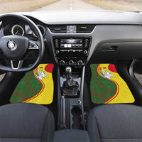 Belarus Pahonia Knight Crest Car Mats with Red Green Yellow Folk Pattern Design