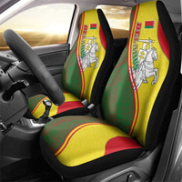 Belarus Pahonia Knight Crest Car Seat Cover with Red Green Yellow Folk Pattern Design