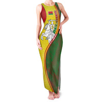 Belarus Pahonia Knight Crest Family Matching Tank Maxi Dress and Hawaiian Shirt with Red Green Yellow Folk Pattern Design