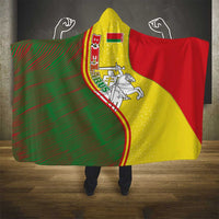 Belarus Pahonia Knight Crest Hooded Blanket with Red Green Yellow Folk Pattern Design