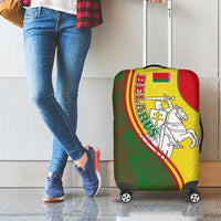 Belarus Pahonia Knight Crest Luggage Cover with Red Green Yellow Folk Pattern Design