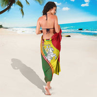 Belarus Pahonia Knight Crest Sarong with Red Green Yellow Folk Pattern Design