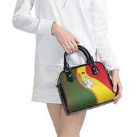 Belarus Pahonia Knight Crest Shoulder Handbag with Red Green Yellow Folk Pattern Design