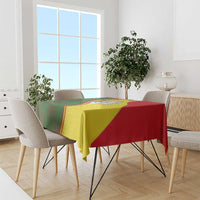 Belarus Pahonia Knight Crest Tablecloth with Red Green Yellow Folk Pattern Design