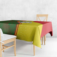 Belarus Pahonia Knight Crest Tablecloth with Red Green Yellow Folk Pattern Design
