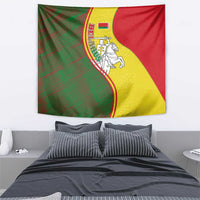 Belarus Pahonia Knight Crest Tapestry with Red Green Yellow Folk Pattern Design