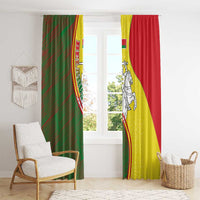 Belarus Pahonia Knight Crest Window Curtain with Red Green Yellow Folk Pattern Design