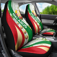 Belarus National Emblem Car Seat Cover with Green Red Gold Floral Folk Pattern Design