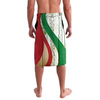 Belarus National Emblem Lavalava with Green Red Gold Floral Folk Pattern Design