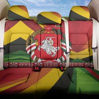 Belarus Red and Yellow National Crest Back Car Seat Cover with Pahonia Knight and Folk Motif Design