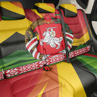Belarus Red and Yellow National Crest Back Car Seat Cover with Pahonia Knight and Folk Motif Design