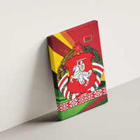 Belarus Red and Yellow National Crest Canvas Wall Art with Pahonia Knight and Folk Motif Design