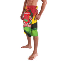 Belarus Red and Yellow National Crest Lavalava with Pahonia Knight and Folk Motif Design