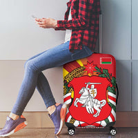 Belarus Red and Yellow National Crest Luggage Cover with Pahonia Knight and Folk Motif Design