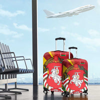 Belarus Red and Yellow National Crest Luggage Cover with Pahonia Knight and Folk Motif Design