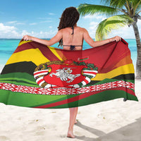 Belarus Red and Yellow National Crest Sarong with Pahonia Knight and Folk Motif Design