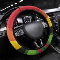Belarus Red and Yellow National Crest Steering Wheel Cover with Pahonia Knight and Folk Motif Design