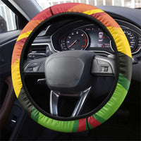 Belarus Red and Yellow National Crest Steering Wheel Cover with Pahonia Knight and Folk Motif Design