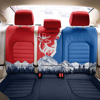 Slovakia – Red Blue Deer and Mountain Design Back Car Seat Cover with National Symbols