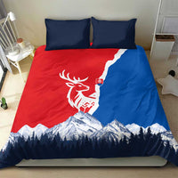 Slovakia – Red Blue Deer and Mountain Design Bedding Set with National Symbols