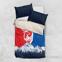 Slovakia – Red Blue Deer and Mountain Design Bedding Set with National Symbols