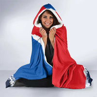 Slovakia – Red Blue Deer and Mountain Design Hooded Blanket with National Symbols
