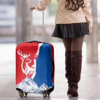 Slovakia – Red Blue Deer and Mountain Design Luggage Cover with National Symbols