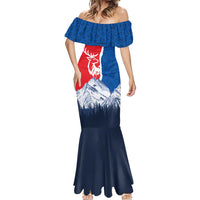 Slovakia – Red Blue Deer and Mountain Design Mermaid Dress with National Symbols
