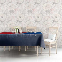 Slovakia – Red Blue Deer and Mountain Design Tablecloth with National Symbols