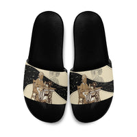 Harriet Powers Celestial Mystery Slide Sandals Vintage Line Art - African American Folk Quilt Pattern