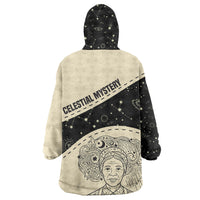 Harriet Powers Celestial Mystery Wearable Blanket Hoodie Vintage Line Art - African American Folk Quilt Pattern