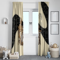 Harriet Powers Celestial Mystery Window Curtain Vintage Line Art - African American Folk Quilt Pattern