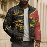 Daughters Of Isis Bomber Puffer Jacket Ancient Egyptian Queen Hieroglyphic Art