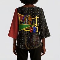 Daughters Of Isis Kimono Sleeve Blouse Ancient Egyptian Queen Hieroglyphic Art
