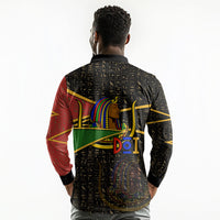 Daughters Of Isis Long Sleeve Polo Shirt Ancient Egyptian Queen Hieroglyphic Art