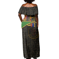 Daughters Of Isis Off Shoulder Maxi Dress Ancient Egyptian Queen Hieroglyphic Art
