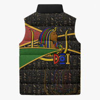 Daughters Of Isis Sleeveless Puffer Jacket Ancient Egyptian Queen Hieroglyphic Art