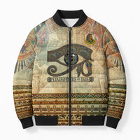 Daughters Of Isis Bomber Puffer Jacket Eye Of Horus Ancient Egyptian Goddess - Vintage Parchment Art