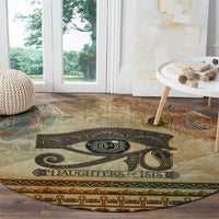 Daughters Of Isis Round Carpet Eye Of Horus Ancient Egyptian Goddess - Vintage Parchment Art