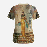 Daughters Of Isis Scrub Top Eye Of Horus Ancient Egyptian Goddess - Vintage Parchment Art